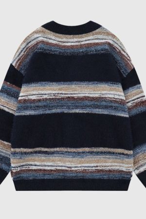 Style Core Aesthetics, New Style Trends Rainbow Striped Gradient Cardigan