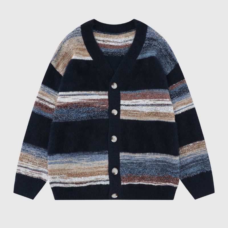 Style Core Aesthetics, New Style Trends Rainbow Striped Gradient Cardigan