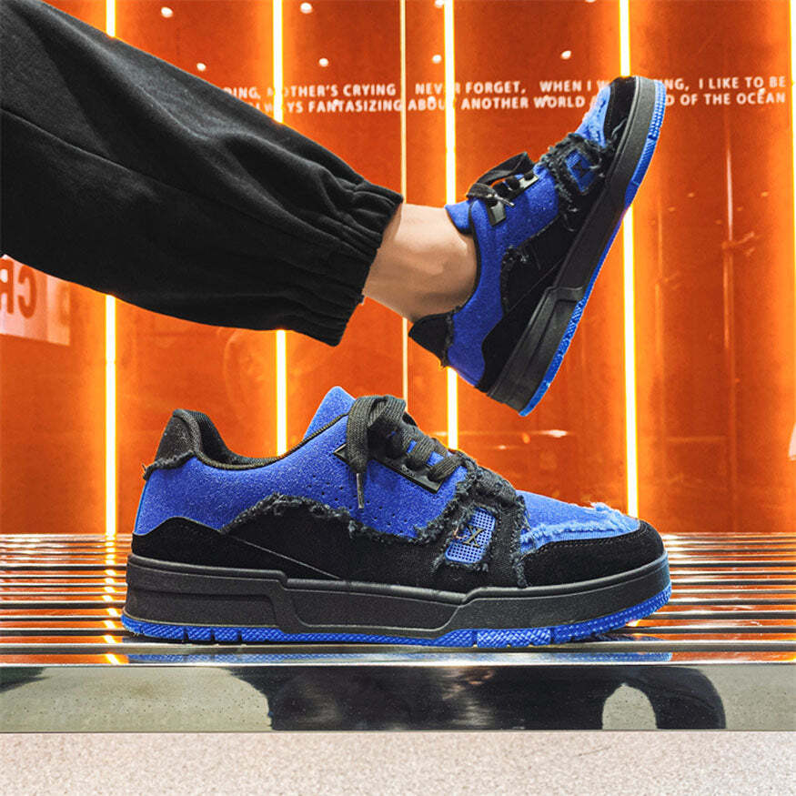 Style Core Aesthetics, New Style Trends Raw-Edge Contrast Color Skate Shoes Style Core Aesthetics, New Style Trends Raw-Edge Contrast Color Skate Shoes