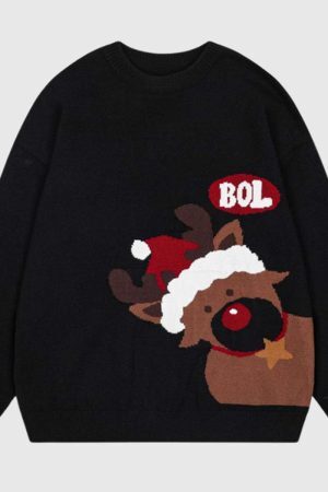 Style Core Aesthetics, New Style Trends Reindeer Knit Christmas Sweater