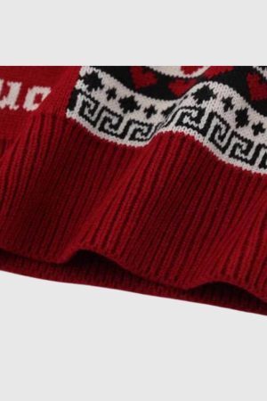 Style Core Aesthetics, New Style Trends Reindeer Patchwork Christmas Sweater