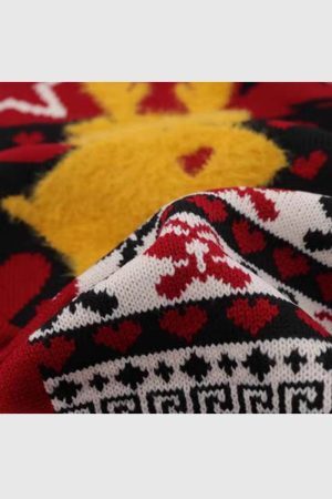 Style Core Aesthetics, New Style Trends Reindeer Patchwork Christmas Sweater