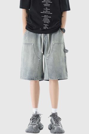 Style Core Aesthetics, New Style Trends Relaxed Denim Cargo Shorts