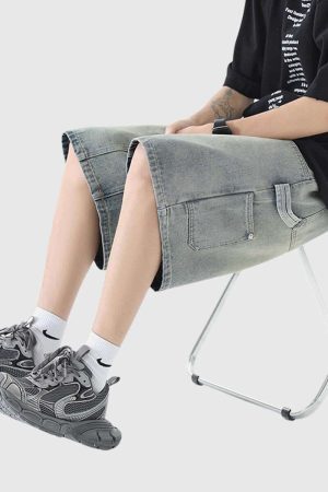 Style Core Aesthetics, New Style Trends Relaxed Denim Cargo Shorts