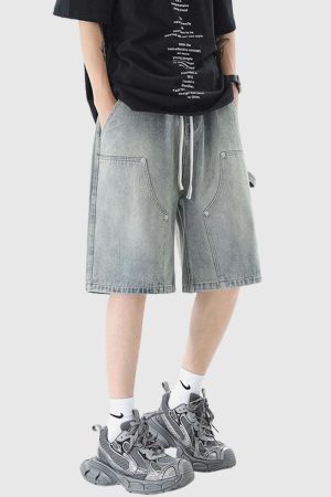 Style Core Aesthetics, New Style Trends Relaxed Denim Cargo Shorts