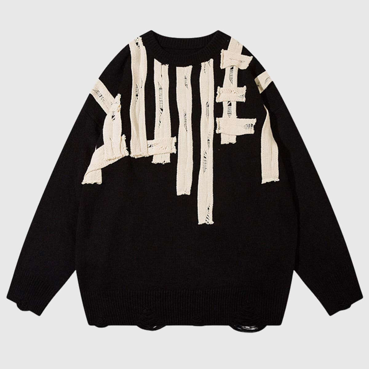 Style Core Aesthetics, New Style Trends Retro Abstract Striped Sweater