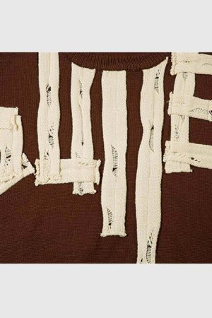 Style Core Aesthetics, New Style Trends Retro Abstract Striped Sweater