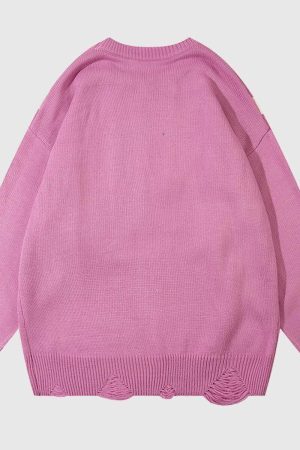 Style Core Aesthetics, New Style Trends Retro Abstract Striped Sweater