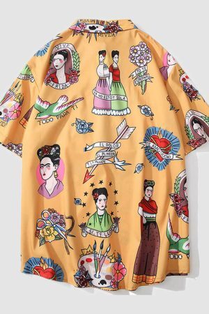 Style Core Aesthetics, New Style Trends Retro Cartoon Character Shirt