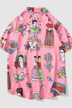 Style Core Aesthetics, New Style Trends Retro Cartoon Character Shirt