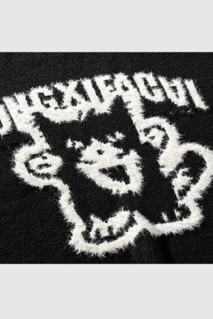 Style Core Aesthetics, New Style Trends Retro Cartoon Knit Sweater