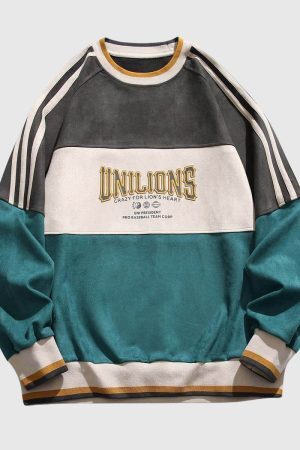 Style Core Aesthetics, New Style Trends Retro Colorblock Sweatshirt