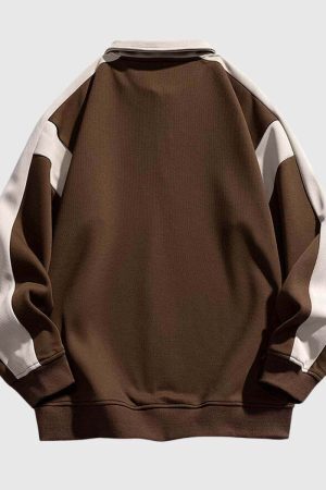 Style Core Aesthetics, New Style Trends Retro Colorblock Sweatshirt