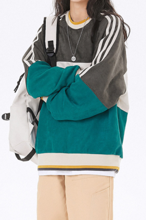 Style Core Aesthetics, New Style Trends Retro Colorblock Sweatshirt