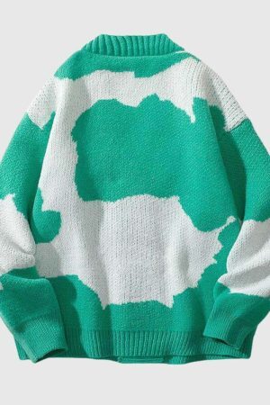 Style Core Aesthetics, New Style Trends Retro Contrasting Colors Sweater