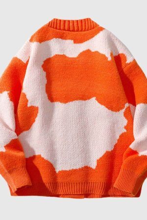 Style Core Aesthetics, New Style Trends Retro Contrasting Colors Sweater