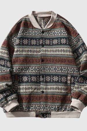 Style Core Aesthetics, New Style Trends Retro Floral Print Sweater