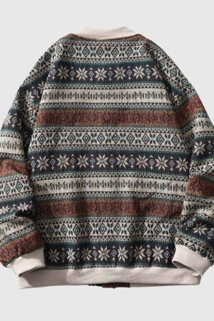 Style Core Aesthetics, New Style Trends Retro Floral Print Sweater