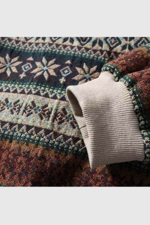 Style Core Aesthetics, New Style Trends Retro Floral Print Sweater