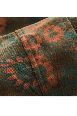 Style Core Aesthetics, New Style Trends Retro Flower Print Shirts