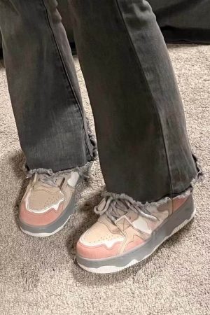 Style Core Aesthetics, New Style Trends Retro-Inspired Mixed Media Sneakers