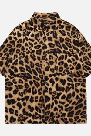 Style Core Aesthetics, New Style Trends Retro Leopard Print Shirt