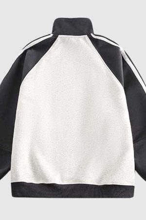 Style Core Aesthetics, New Style Trends Retro Stand Collar Track Jacket