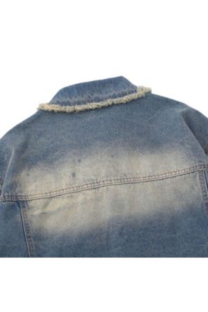 Style Core Aesthetics, New Style Trends Retro Star Patchwork Embroidered Denim Jacket