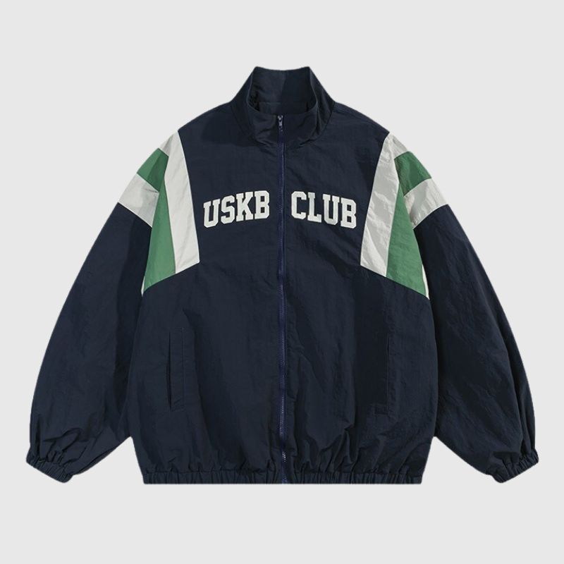 Style Core Aesthetics, New Style Trends Retro Streetwear Patchwork Stand Collar Jacket