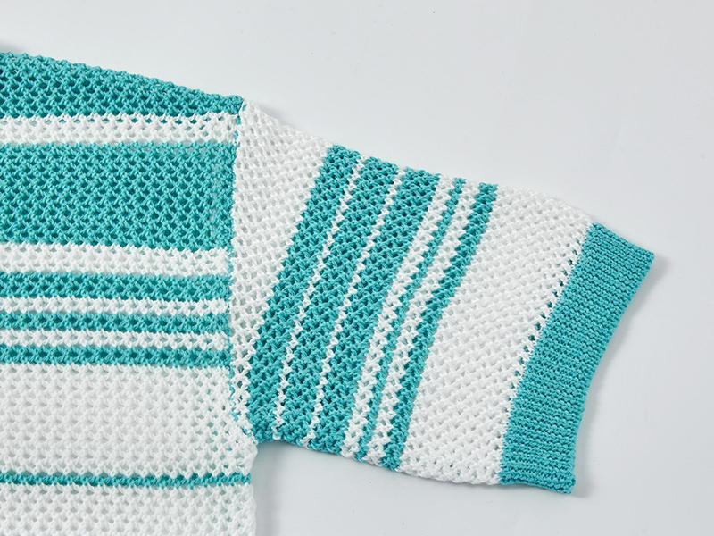 Style Core Aesthetics, New Style Trends Retro Striped Knit Polo Style Core Aesthetics, New Style Trends Retro Striped Knit Polo