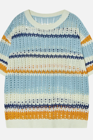 Style Core Aesthetics, New Style Trends Retro Striped Knit Tee