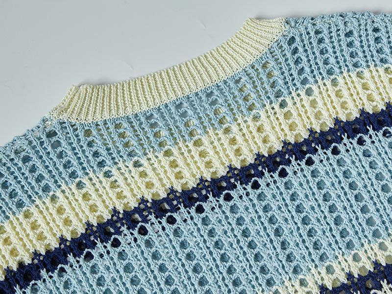 Style Core Aesthetics, New Style Trends Retro Striped Knit Tee Style Core Aesthetics, New Style Trends Retro Striped Knit Tee