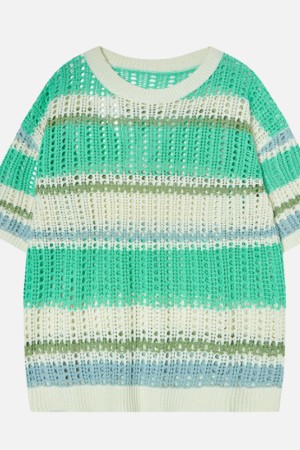 Style Core Aesthetics, New Style Trends Retro Striped Knit Tee