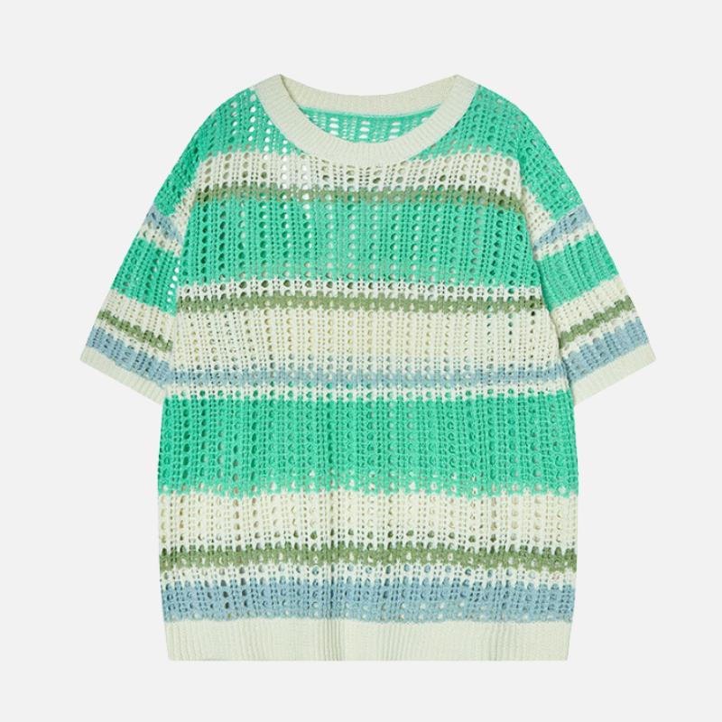 Style Core Aesthetics, New Style Trends Retro Striped Knit Tee Style Core Aesthetics, New Style Trends Retro Striped Knit Tee