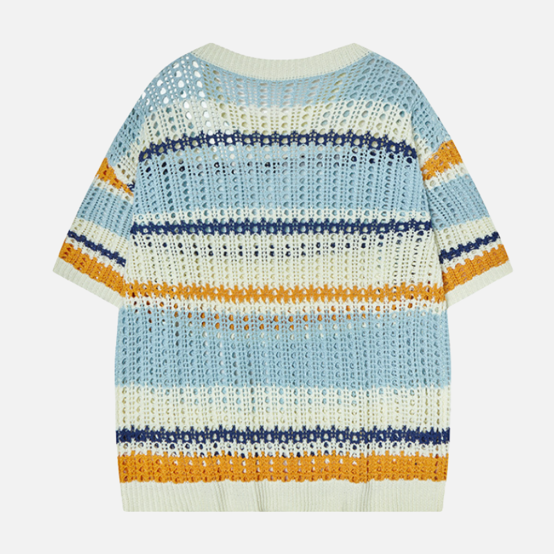 Style Core Aesthetics, New Style Trends Retro Striped Knit Tee Style Core Aesthetics, New Style Trends Retro Striped Knit Tee