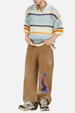 Style Core Aesthetics, New Style Trends Retro Striped Knit Tee