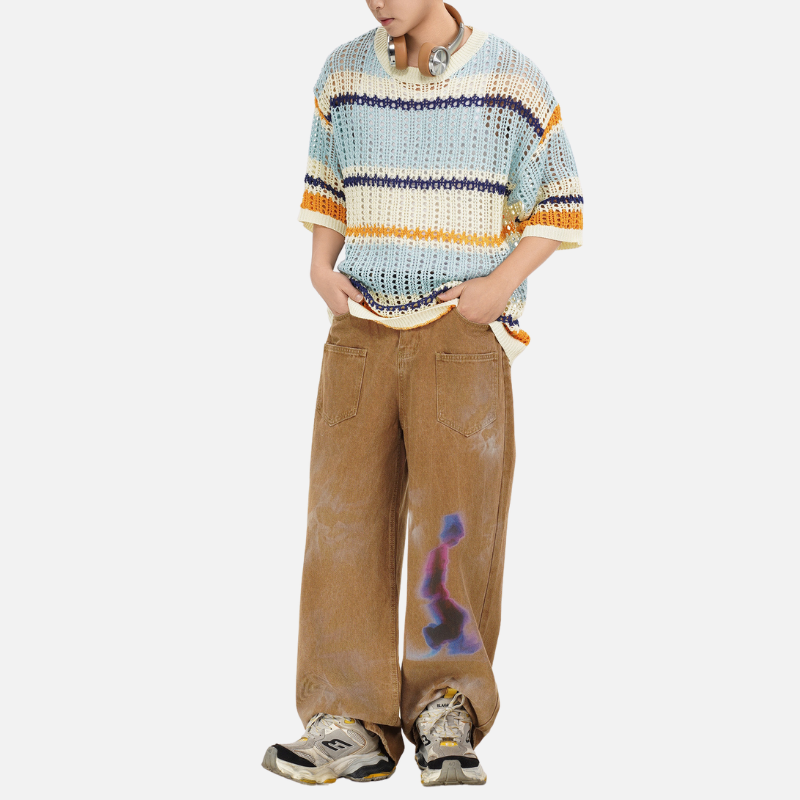 Style Core Aesthetics, New Style Trends Retro Striped Knit Tee Style Core Aesthetics, New Style Trends Retro Striped Knit Tee