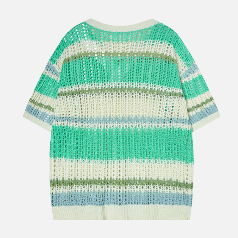 Style Core Aesthetics, New Style Trends Retro Striped Knit Tee Style Core Aesthetics, New Style Trends Retro Striped Knit Tee