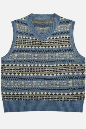 Style Core Aesthetics, New Style Trends Retro Striped Knit Vest
