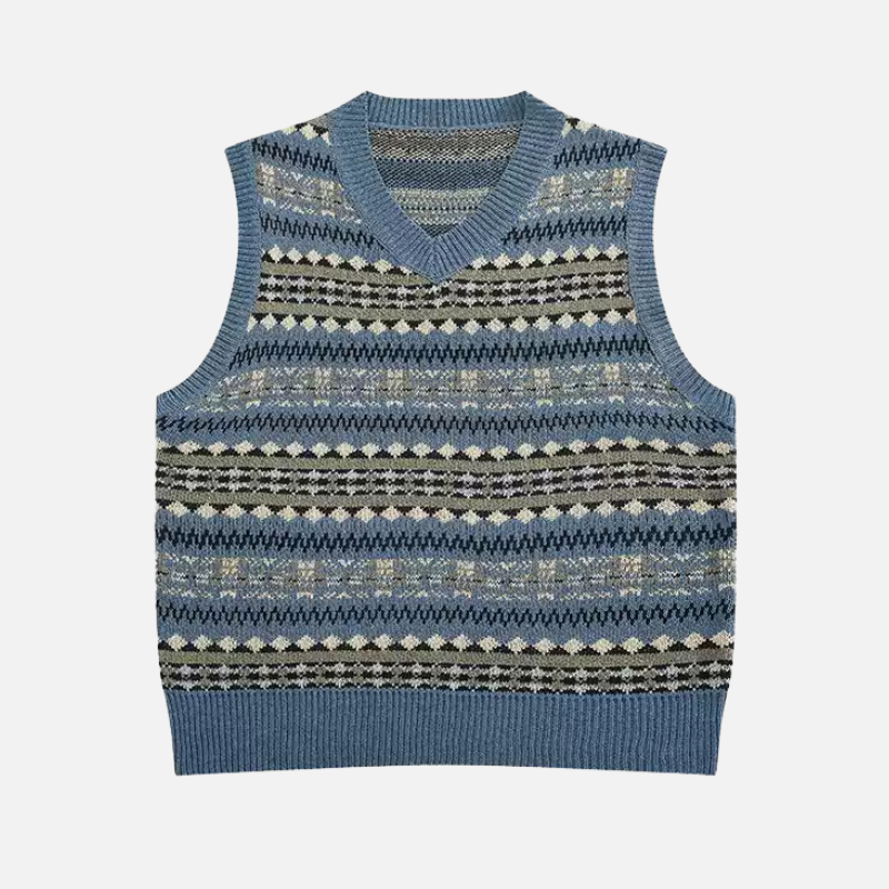 Style Core Aesthetics, New Style Trends Retro Striped Knit Vest