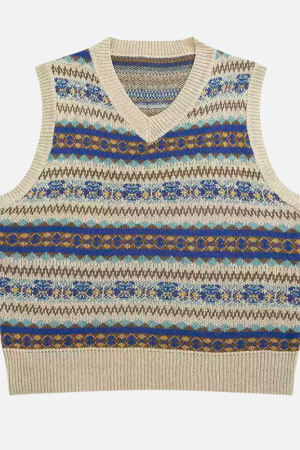 Style Core Aesthetics, New Style Trends Retro Striped Knit Vest