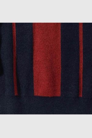 Style Core Aesthetics, New Style Trends Retro Striped V-Neck Sweater