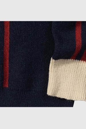 Style Core Aesthetics, New Style Trends Retro Striped V-Neck Sweater