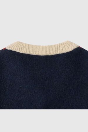 Style Core Aesthetics, New Style Trends Retro Striped V-Neck Sweater