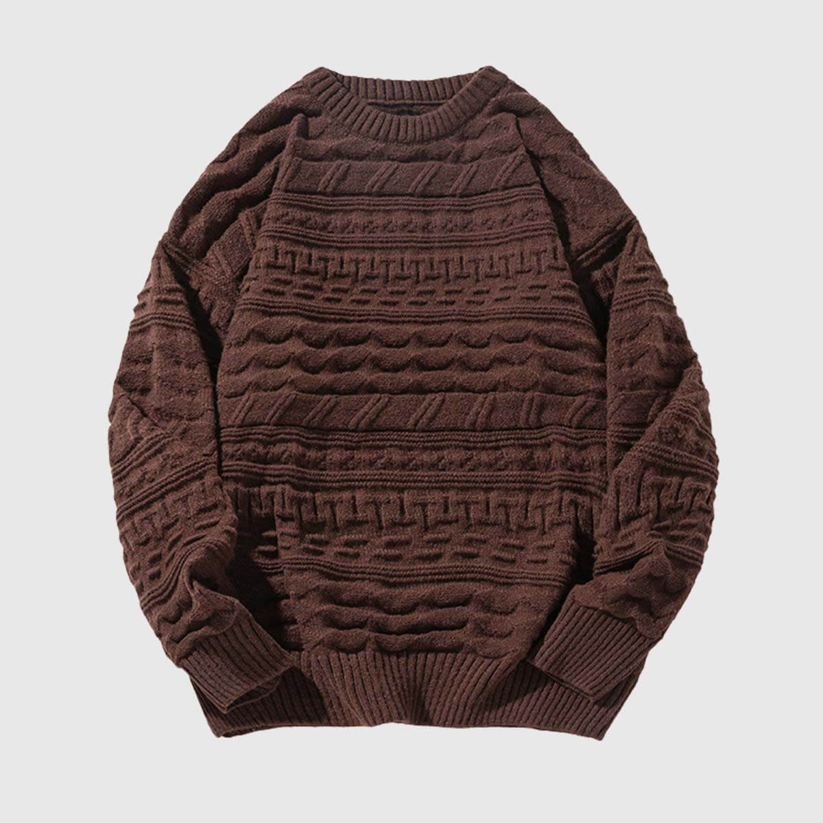 Style Core Aesthetics, New Style Trends Retro Textured Knit Sweater