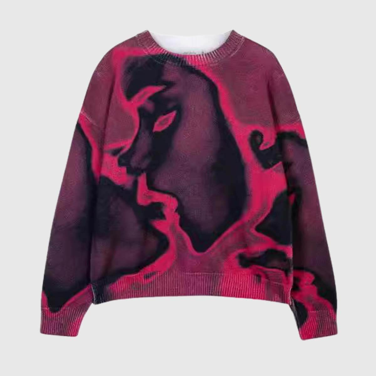 Style Core Aesthetics, New Style Trends Retro Y2K Print Knit Sweater