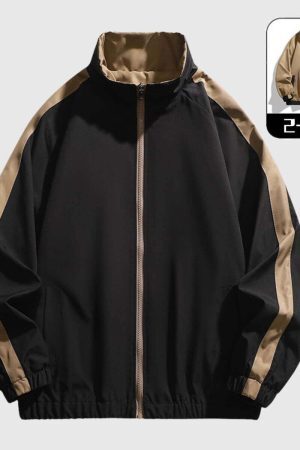 Style Core Aesthetics, New Style Trends Reversible Color-Block Sports Jacket