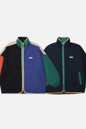 Style Core Aesthetics, New Style Trends Reversible ColorBlock Stand‑Collar Jacket