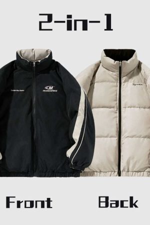 Style Core Aesthetics, New Style Trends Reversible Two-Tone Puffer Jacket