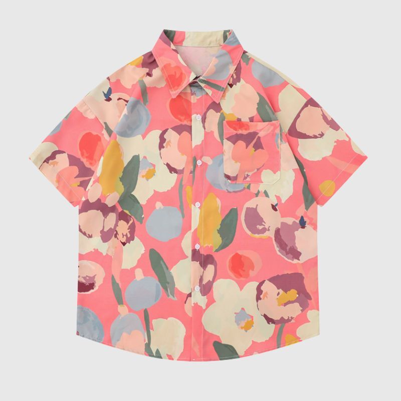 Style Core Aesthetics, New Style Trends Rose Contrast Cotton Shirts